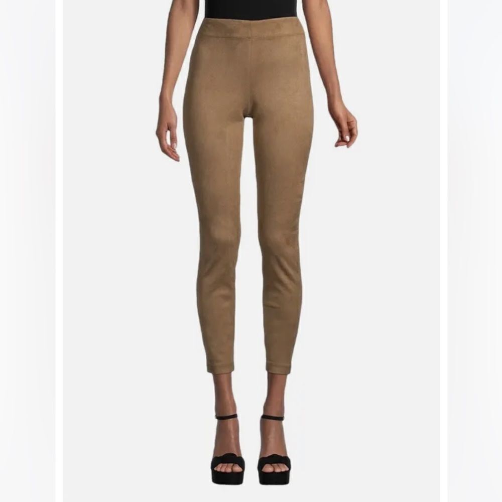 New with Tags Max Studio Faux Suede Leggings Women’s Vicuña Brown‎ Pants Large